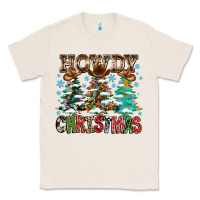 Natural Howdy Christmas Classic Tee - CowhideDigitalArt