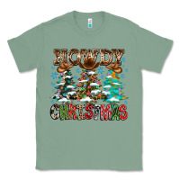 Sage Howdy Christmas Classic Tee - CowhideDigitalArt
