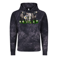 Cloud Black baby sheeps with daisies Vintage Hoodie - LillyAllenDesigns