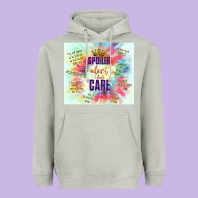 Spoiler Alert I Don't Care Heavyweight Hoodie Designed By Tumblerdesignbyshophia