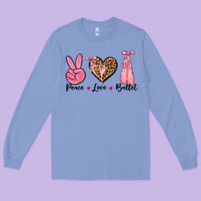 Peace Love Ballet Long Sleeve Tee Designed By Nancycooperartshop