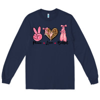 Navy peace love ballet Long Sleeve Tee - NancyCooperArtShop