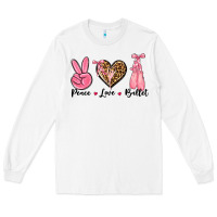 White peace love ballet Long Sleeve Tee - NancyCooperArtShop