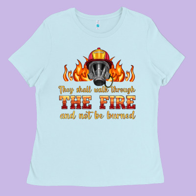 The Fire With Firefighter Air Mask Ladies Tee Designed By Hra Design Shop