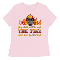 Bubblegum Pink the fire with firefighter air mask Ladies Tee - HRA Design Shop