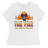 White the fire with firefighter air mask Ladies Tee - HRA Design Shop