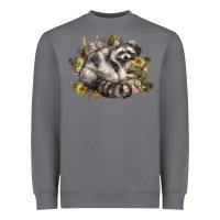 Storm floral racoon western Heavyweight Sweatshirt - NancyCooperArtShop
