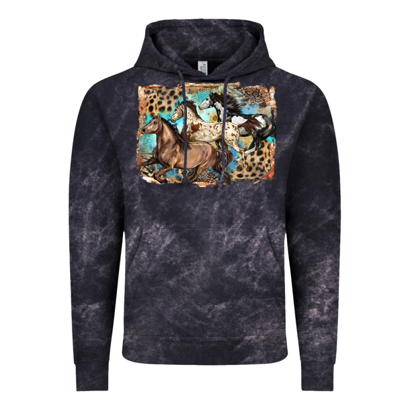 3 Western Horses Running Free Vintage Hoodie by LillyAllenDesigns | Teevron