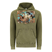 Vintage Olive 3 western horses running free Vintage Hoodie - LillyAllenDesigns