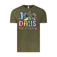 Vintage Olive 100 days of school cheer Vintage Tee - MaliasSmallBusiness