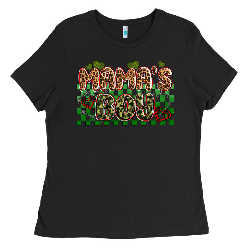 Valentines Day Mama's Boy Olivia Ladies Tee by OliviaCreatesArt | Teevron