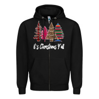Black Merry Christmas Pine Tree Zipper Hoodie - Bettercallsaul