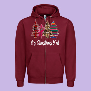 Merry Christmas Pine Tree Zipper Hoodie Designed By Bettercallsaul