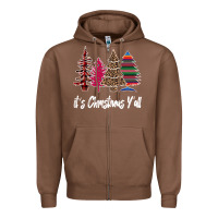 Chestnut Merry Christmas Pine Tree Zipper Hoodie - Bettercallsaul
