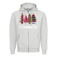 Dove Grey Merry Christmas Pine Tree Zipper Hoodie - Bettercallsaul