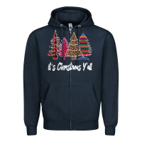 Navy Merry Christmas Pine Tree Zipper Hoodie - Bettercallsaul