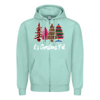 Seafoam Merry Christmas Pine Tree Zipper Hoodie - Bettercallsaul