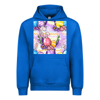 Cobalt Easter Eggs With Flowers Seamless Pattern Urban Hoodie - BundleAndBundleShop