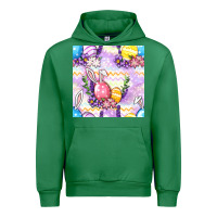 Emerald Easter Eggs With Flowers Seamless Pattern Urban Hoodie - BundleAndBundleShop