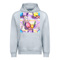 Heather Grey Easter Eggs With Flowers Seamless Pattern Urban Hoodie - BundleAndBundleShop