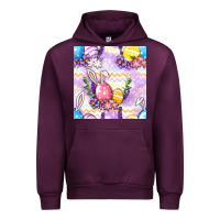 Mauve Wine Easter Eggs With Flowers Seamless Pattern Urban Hoodie - BundleAndBundleShop