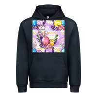 Navy Easter Eggs With Flowers Seamless Pattern Urban Hoodie - BundleAndBundleShop