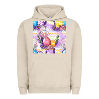 Pigment French Oak Easter Eggs With Flowers Seamless Pattern Urban Hoodie - BundleAndBundleShop