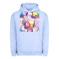 Pigment Grape Ice Easter Eggs With Flowers Seamless Pattern Urban Hoodie - BundleAndBundleShop