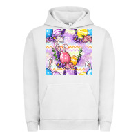 Pigment Lunar Rock Easter Eggs With Flowers Seamless Pattern Urban Hoodie - BundleAndBundleShop