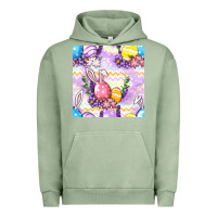Pigment Oil Green Easter Eggs With Flowers Seamless Pattern Urban Hoodie - BundleAndBundleShop