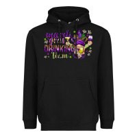 Black Mardi Gras drinking team with gnome Heavyweight Hoodie - HowdyJamesFarm
