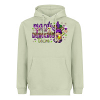 Matcha Mardi Gras drinking team with gnome Heavyweight Hoodie - HowdyJamesFarm