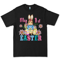 Black my first easter with baby bunny and eggs Premium Tee - AdoDesignShop