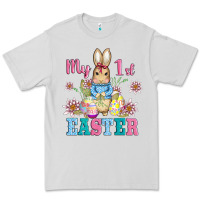 Dove Grey my first easter with baby bunny and eggs Premium Tee - AdoDesignShop