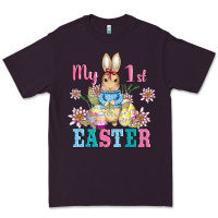 Plum my first easter with baby bunny and eggs Premium Tee - AdoDesignShop