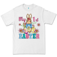 White my first easter with baby bunny and eggs Premium Tee - AdoDesignShop