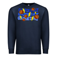 Navy Game day game day game day lightning bolt Premium Sweatshirt - HowdyJamesFarm