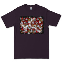 Plum christmas snow crystals background Premium Tee - BundleAndBundleShop