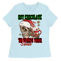 Baby Blue hot chocolate to warm your soul Ladies Tee - FaDigitalArtStudio