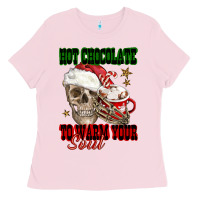 Bubblegum Pink hot chocolate to warm your soul Ladies Tee - FaDigitalArtStudio
