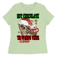 Matcha hot chocolate to warm your soul Ladies Tee - FaDigitalArtStudio