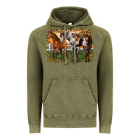 Vintage Olive 2 horses at the ranch Vintage Hoodie - LillyAllenDesigns