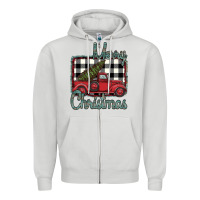 Dove Grey Merry Christmas Truck Zipper Hoodie - Bettercallsaul