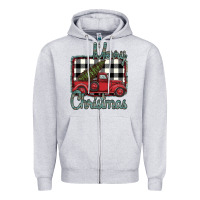 Heather Grey Merry Christmas Truck Zipper Hoodie - Bettercallsaul