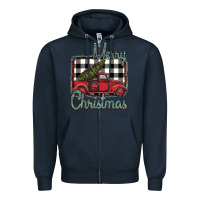 Navy Merry Christmas Truck Zipper Hoodie - Bettercallsaul