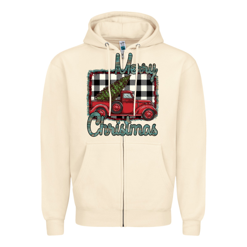 Merry Christmas Truck Zipper Hoodie by Bettercallsaul | Teevron