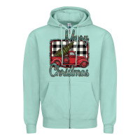 Seafoam Merry Christmas Truck Zipper Hoodie - Bettercallsaul