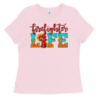 Bubblegum Pink firefighter life Ladies Tee - HRA Design Shop