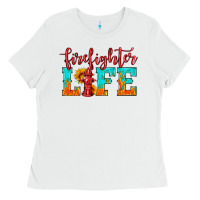 White firefighter life Ladies Tee - HRA Design Shop