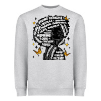 Heather Grey black woman quotes Heavyweight Sweatshirt - MaliasSmallBusiness